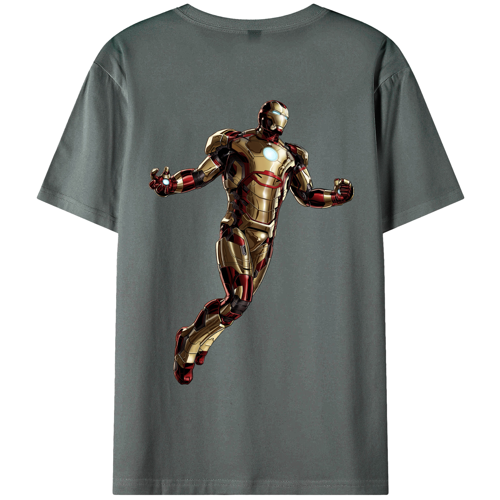 （画像用） アベンジャーズ The Avengers 綿100％ メンズ半袖Tシャツ（バックプリント） 通気性